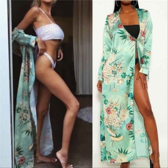 Kimono Floral Duster Coverup - JIAO - Picture 4 of 4